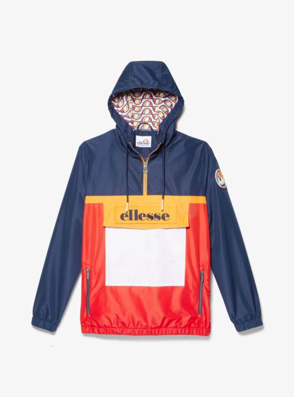 Panske Bundy Michael Kors MK x ellesse Color-Block Woven Windbreaker Modre - Oblecenie Michael Kors Slevy | NSFXD-4792
